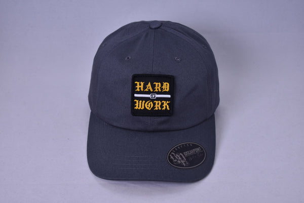 Break Point Hard Work Strapback Hat - Gray Curved Brim